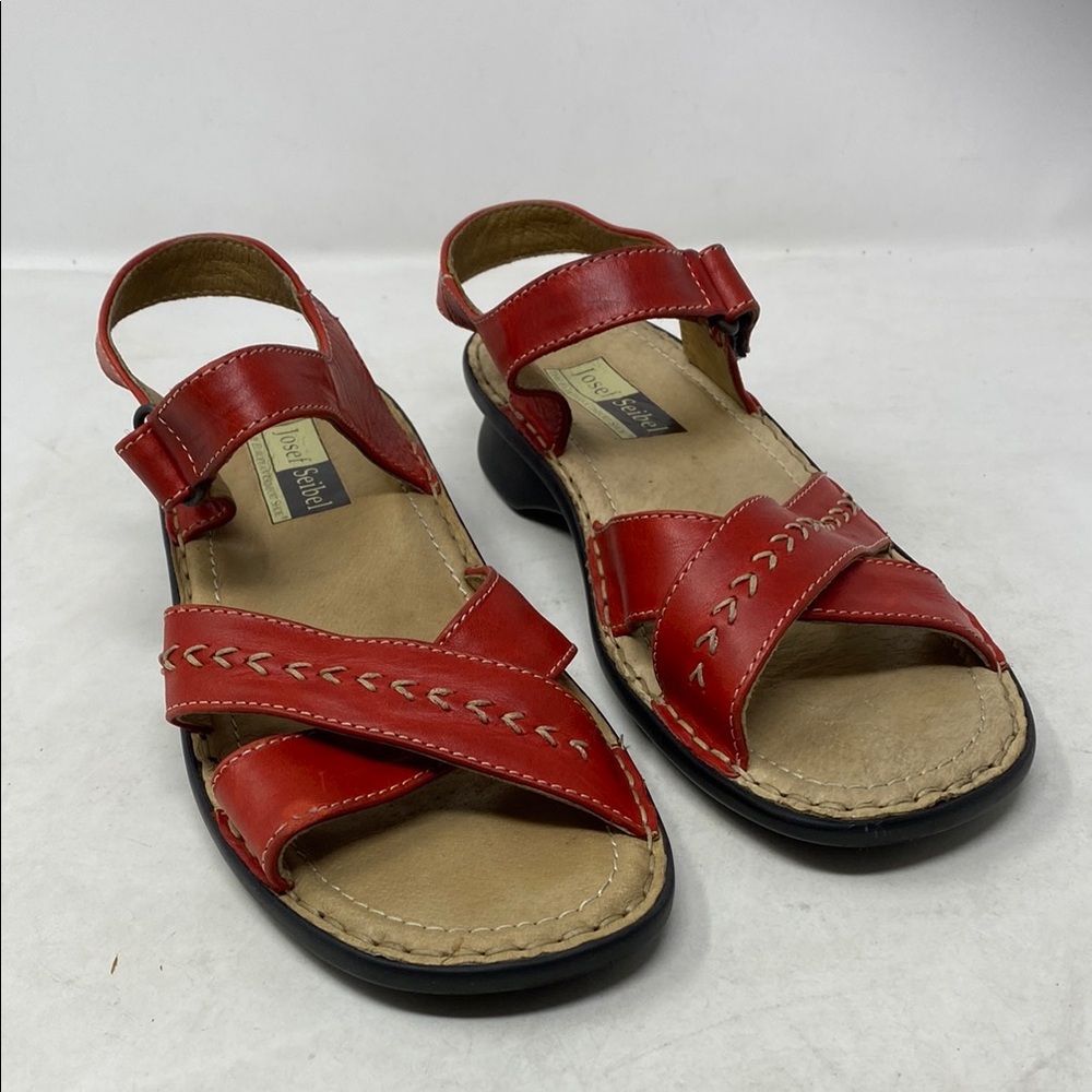 Josef Seibel Red Adjustable Sandals